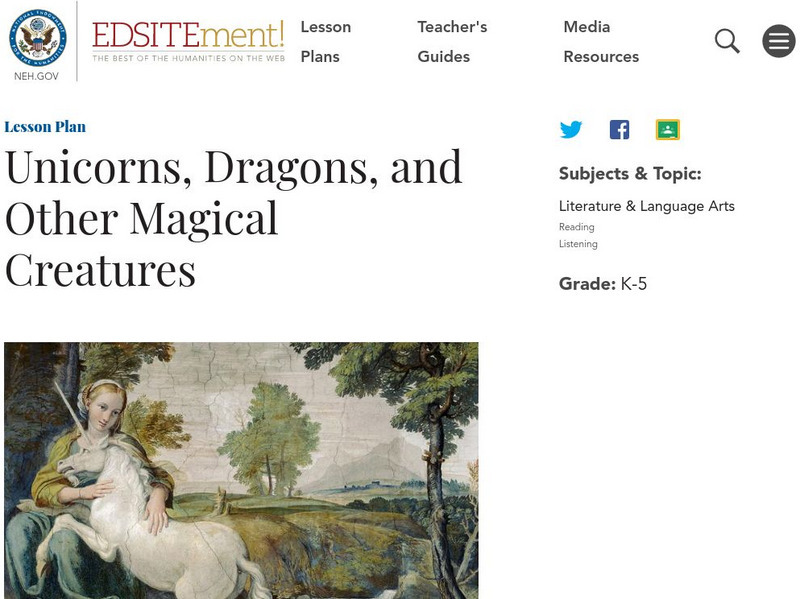 Neh: Edsit Ement: Unicorns, Dragons, and Other Magical Creatures Lesson Plan Neh: Edsit Ement: Unicorns, Dragons, and Other Magical Creatures Lesson Plan