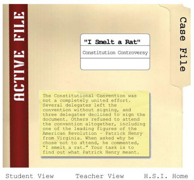 Historical Scene Investigation: Hsi: I Smell a Rat: Constitution Controversy Activity