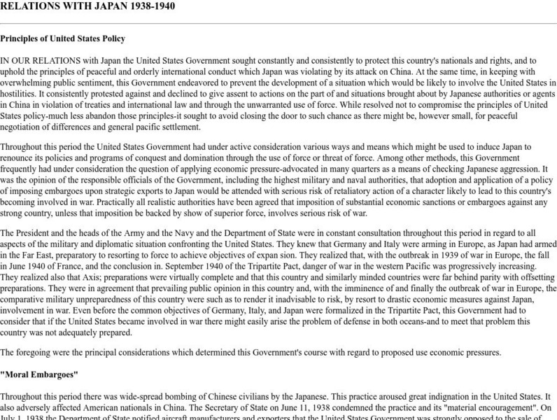 International Relations: Relations With Japan 1938 1940 Article International Relations: Relations With Japan 1938 1940 Article