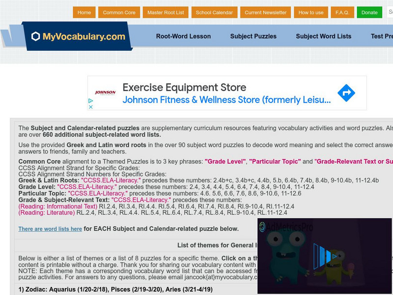 My vocabulary.com: List of Themes for General Interest Interactive My vocabulary.com: List of Themes for General Interest Interactive