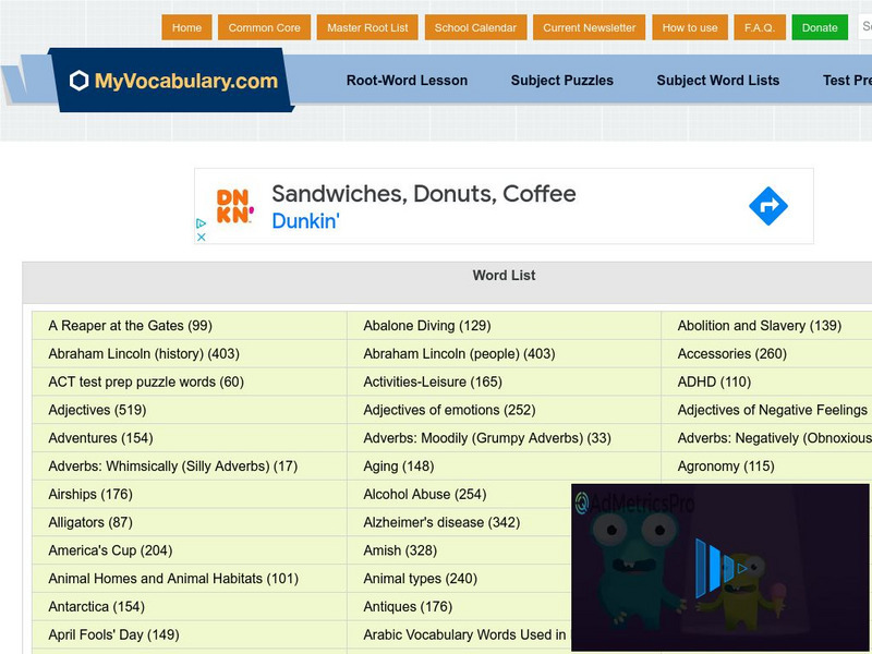 My vocabulary.com: Alphabetical List of Themed Wordlists a K Study Guide My vocabulary.com: Alphabetical List of Themed Wordlists a K Study Guide