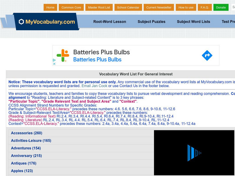 My vocabulary.com: Vocabulary Word List for General Interest Study Guide My vocabulary.com: Vocabulary Word List for General Interest Study Guide