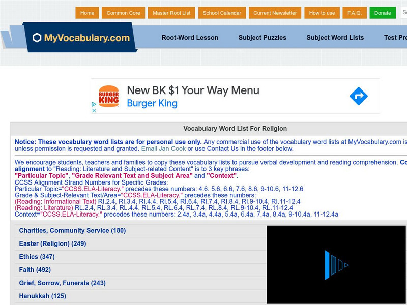 My vocabulary.com: Vocabulary Word List for Religion Study Guide My vocabulary.com: Vocabulary Word List for Religion Study Guide