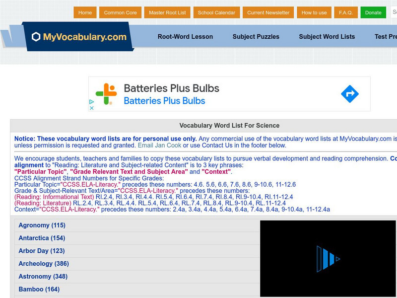 My vocabulary.com: Vocabulary Word List for Science Study Guide My vocabulary.com: Vocabulary Word List for Science Study Guide