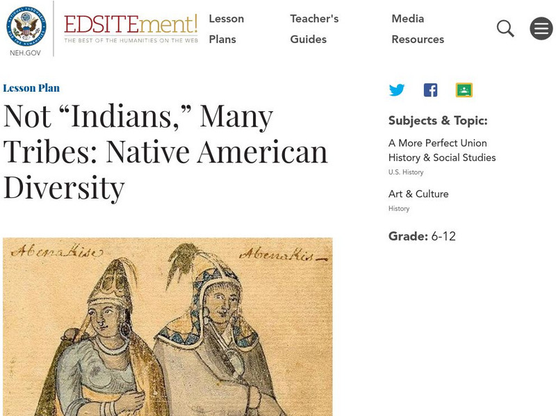 Neh: Edsit Ement: Native American Diversity Lesson Plan Neh: Edsit Ement: Native American Diversity Lesson Plan