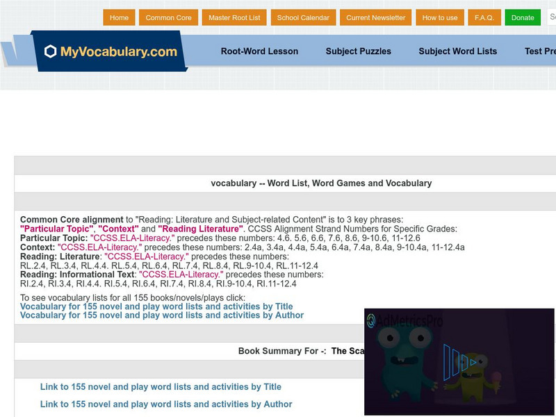 My vocabulary.com: The Scarlet Letter Wordlist and Fill in the Blank Puzzle Study Guide My vocabulary.com: The Scarlet Letter Wordlist and Fill in the Blank Puzzle Study Guide