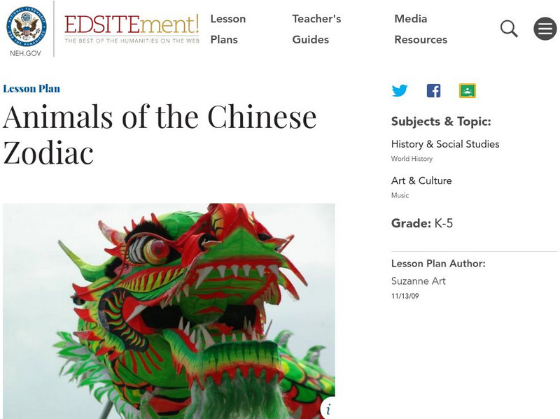 Neh: Edsit Ement: Animals of the Chinese Zodiac Lesson Plan