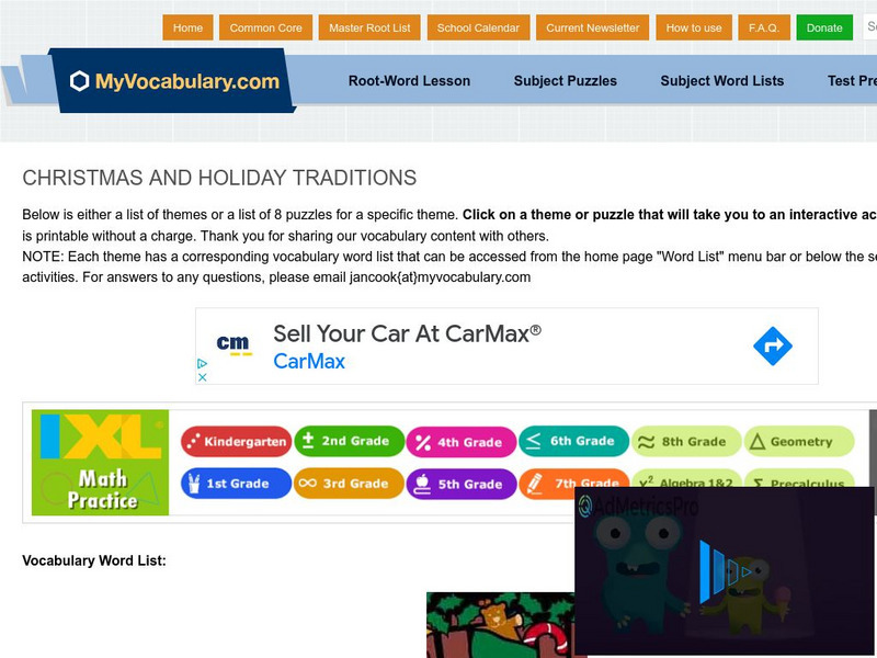 My vocabulary.com: Christmas and Holiday Traditions Interactive My vocabulary.com: Christmas and Holiday Traditions Interactive