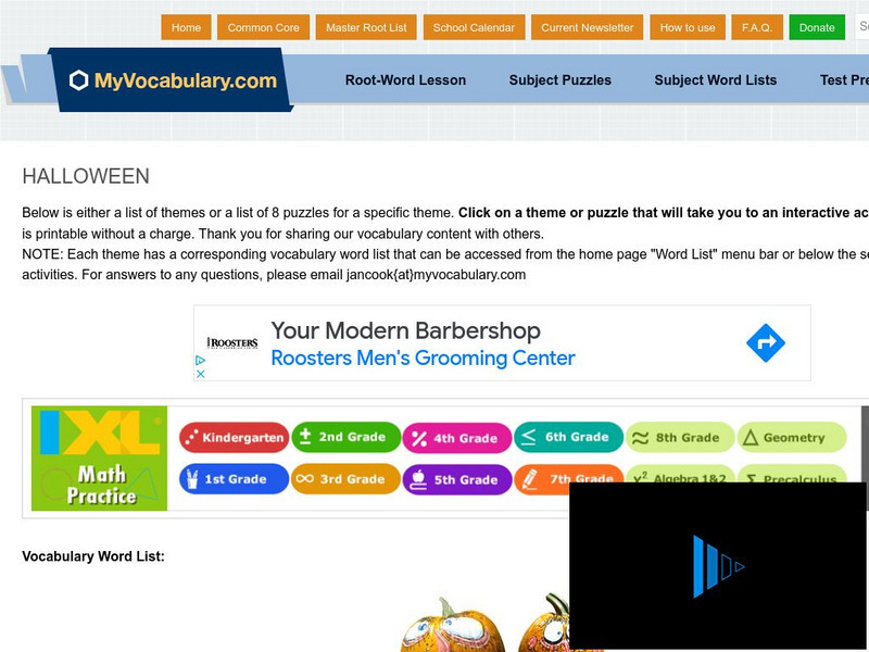 My vocabulary.com: Halloween Interactive My vocabulary.com: Halloween Interactive