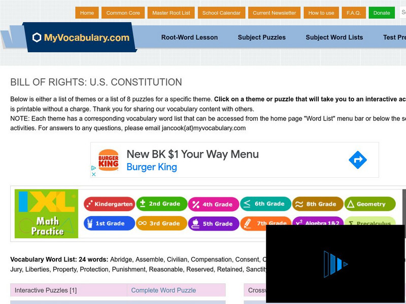 My vocabulary.com: Bill of Rights: u.s. Constitution Interactive My vocabulary.com: Bill of Rights: u.s. Constitution Interactive