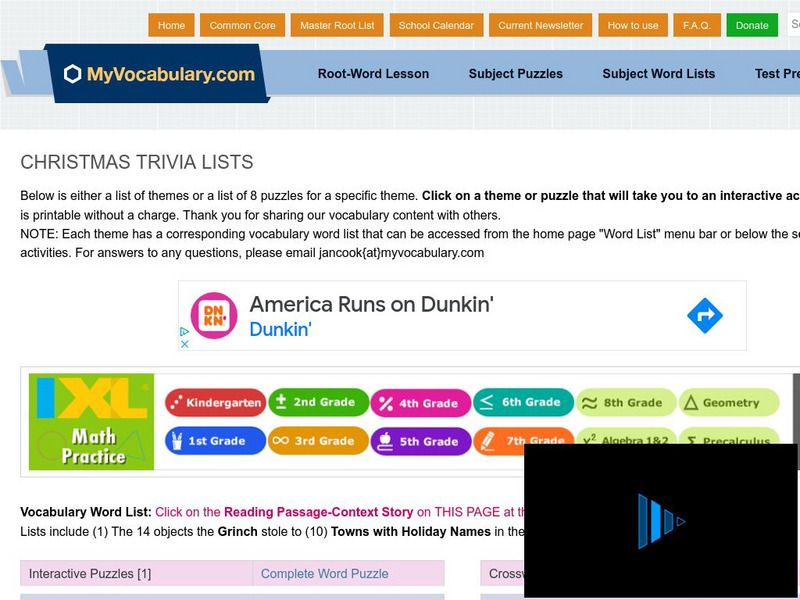 My vocabulary.com: Christmas Trivia Interactive My vocabulary.com: Christmas Trivia Interactive