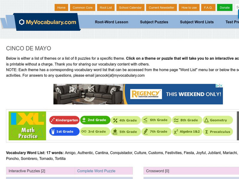 My vocabulary.com: Cinco De Mayo Interactive My vocabulary.com: Cinco De Mayo Interactive