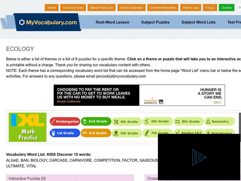 My vocabulary.com: Ecology Interactive My vocabulary.com: Ecology Interactive