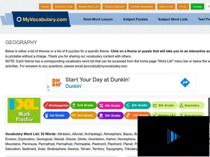 My vocabulary.com: Geography Interactive My vocabulary.com: Geography Interactive