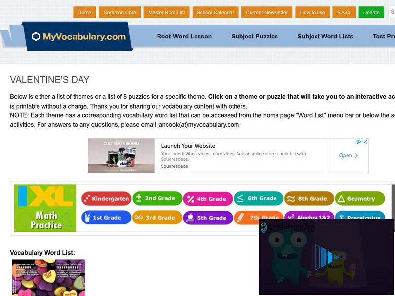 My vocabulary.com: Valentine's Day Interactive My vocabulary.com: Valentine's Day Interactive