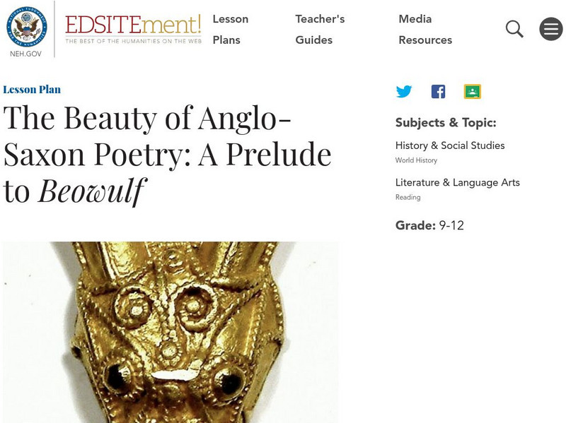 Neh: Edsit Ement: A Prelude to Beowulf Lesson Plan Neh: Edsit Ement: A Prelude to Beowulf Lesson Plan
