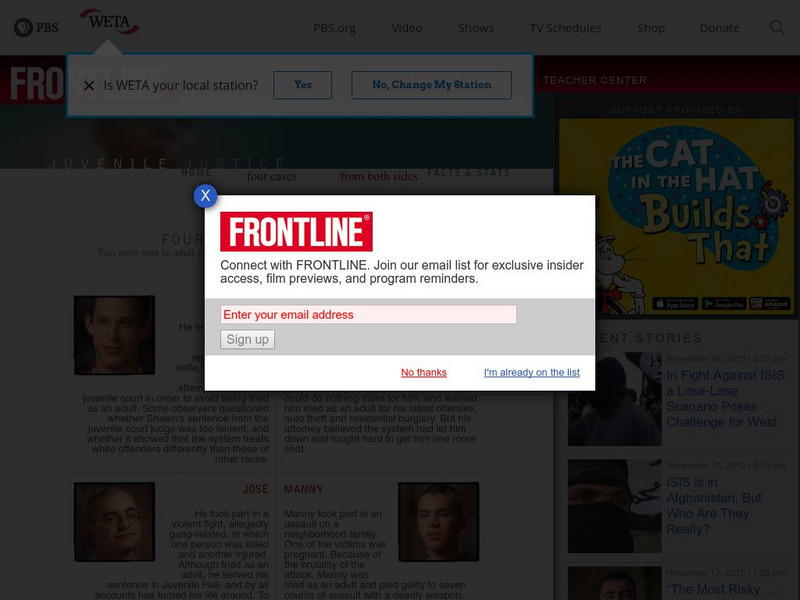 Pbs: Frontline: Juvenile Justice Website Pbs: Frontline: Juvenile Justice Website