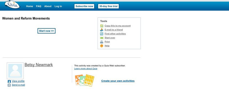 Quia: Women and Reform Movements eBook Quia: Women and Reform Movements eBook