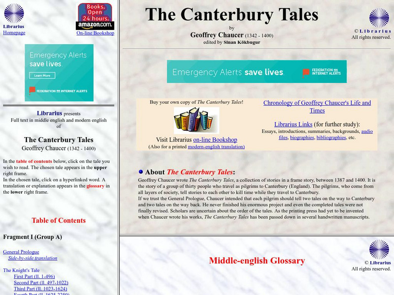 Librarius: "The Canterbury Tales" by Geoffrey Chaucer Unit Plan Librarius: "The Canterbury Tales" by Geoffrey Chaucer Unit Plan