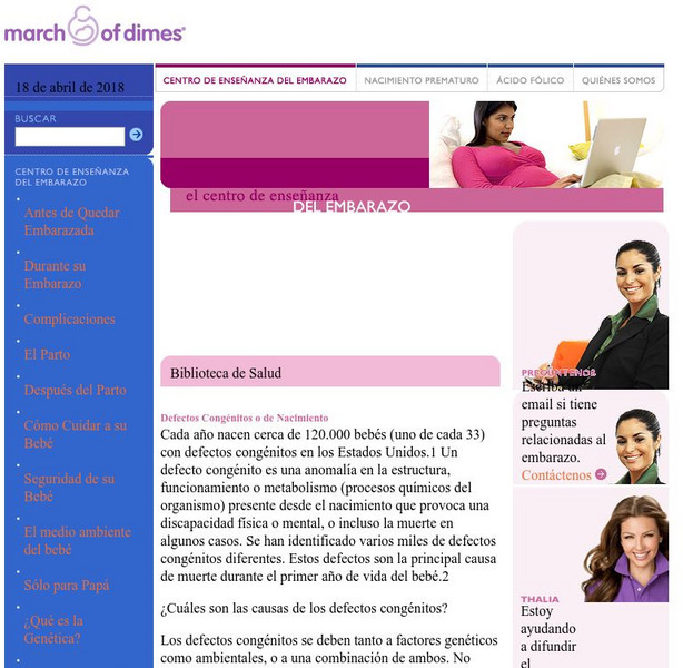 Overview: Birth Defects (Spanish) Website Overview: Birth Defects (Spanish) Website