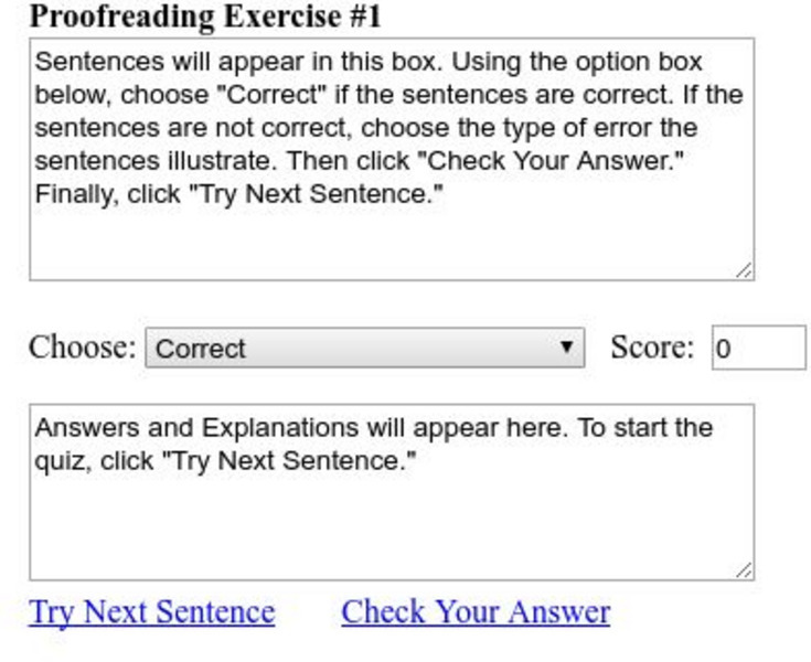 Pen and Page: Proofreading Exercise 1 Activity Pen and Page: Proofreading Exercise 1 Activity