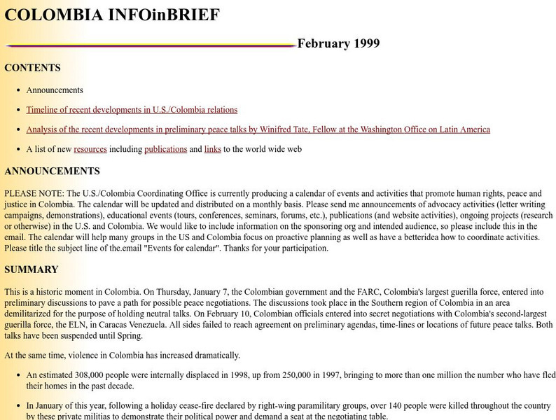 Columbia Human Rights Network: Inf Oin Brief Website
