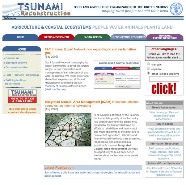 Food and Agriculture Org.: Tsunami Reconstruction Website Food and Agriculture Org.: Tsunami Reconstruction Website
