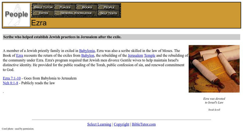 Bible Tutor: Ezra Handout Bible Tutor: Ezra Handout