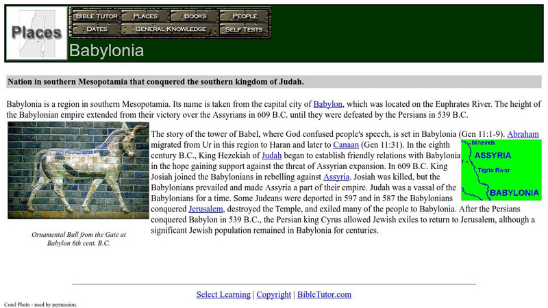 Bible Tutor: Babylonia Handout Bible Tutor: Babylonia Handout