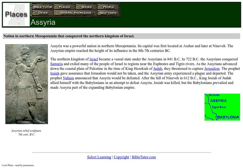 Bible Tutor: Assyria Handout Bible Tutor: Assyria Handout
