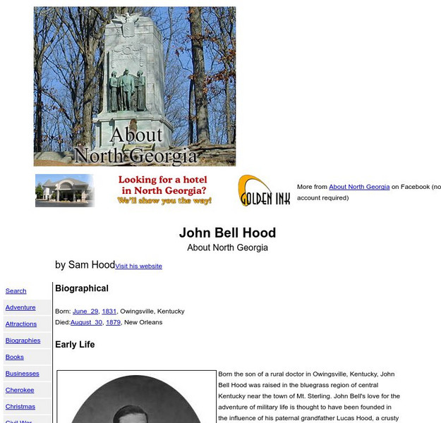 About North Georgia: John Bell Hood Handout About North Georgia: John Bell Hood Handout