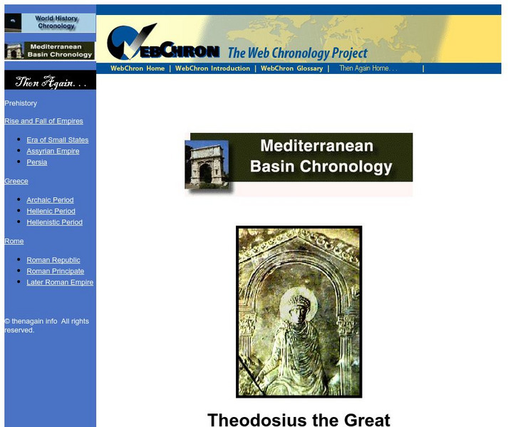 Then Again: Web Chron: Mediterranean Basin Chronology: Theodosius the Great Handout Then Again: Web Chron: Mediterranean Basin Chronology: Theodosius the Great Handout