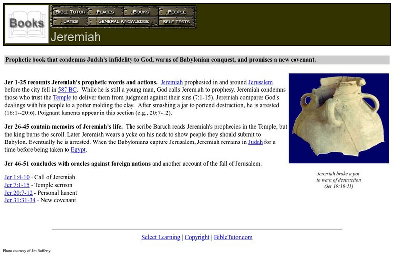 Bible Tutor: Jeremiah Handout Bible Tutor: Jeremiah Handout