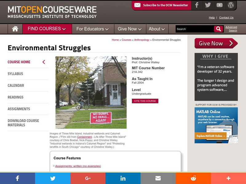 Mit: Open Course Ware: Environmental Struggles Online Course Mit: Open Course Ware: Environmental Struggles Online Course
