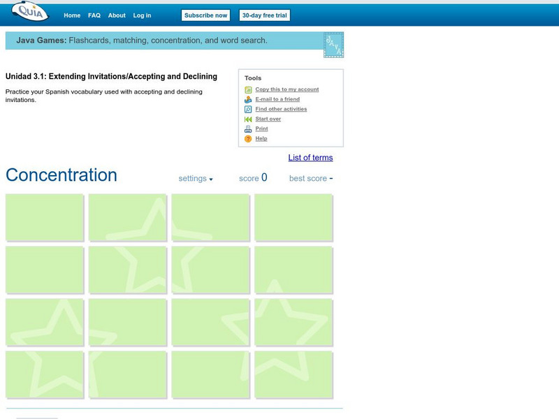 Quia: Concentration Interactive