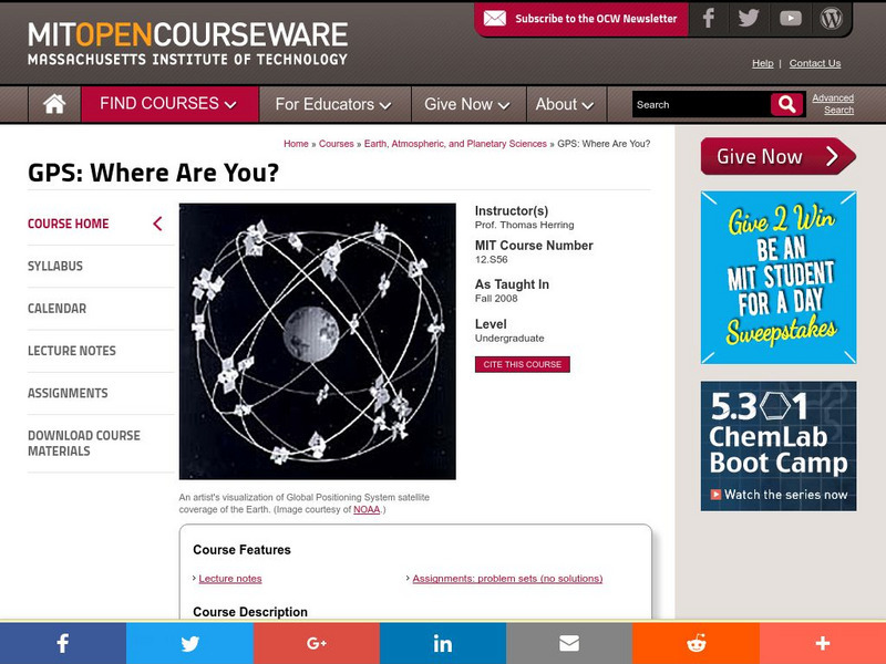 Mit: Open Course Ware: Gps: Where Are You? Online Course Mit: Open Course Ware: Gps: Where Are You? Online Course