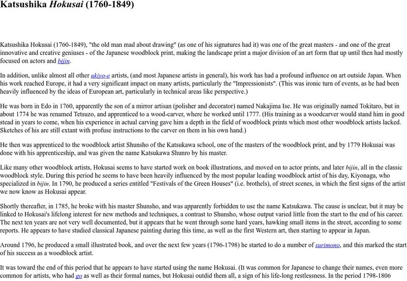 Mit: Katsushika Hokusai (1760 1849) Website