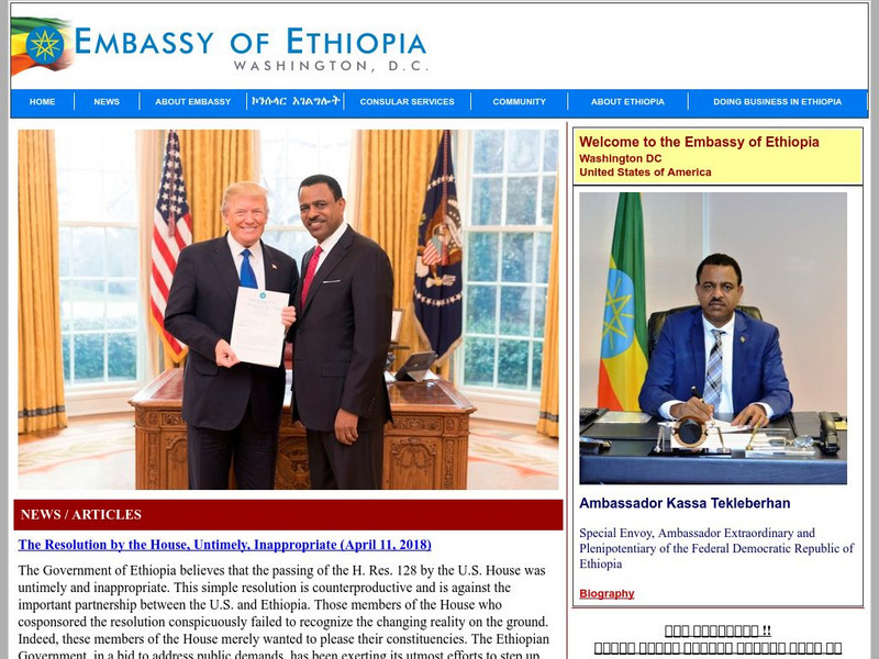 Embassy of Ethiopia Website Embassy of Ethiopia Website