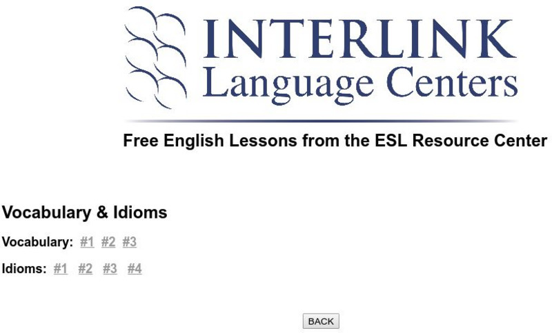 Esl Resource Center: Vocabulary and Idioms Unknown Type Esl Resource Center: Vocabulary and Idioms Unknown Type