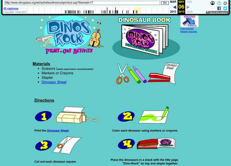 Story Place: Dinos Rock Print Out Activity: Dinosaur Book Activity Story Place: Dinos Rock Print Out Activity: Dinosaur Book Activity