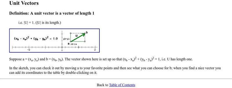 The Math Forum: Unit Vectors Handout The Math Forum: Unit Vectors Handout