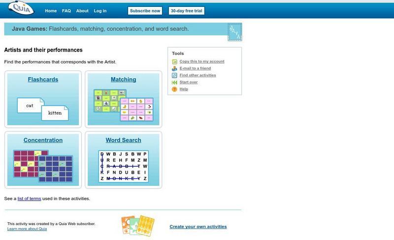 Quia: Artists and Their Performances Interactive