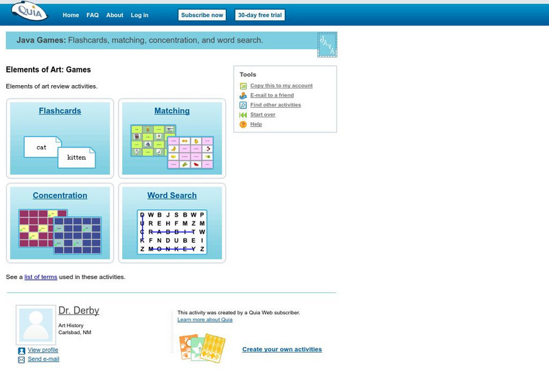 Quia: Elements of Art: Games Interactive Quia: Elements of Art: Games Interactive