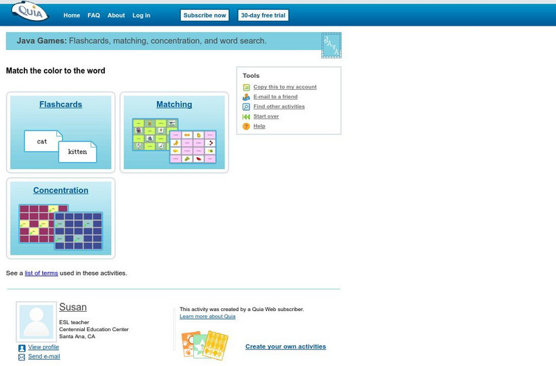 Quia: Know Your Colors: Learning Games for Students Interactive Quia: Know Your Colors: Learning Games for Students Interactive