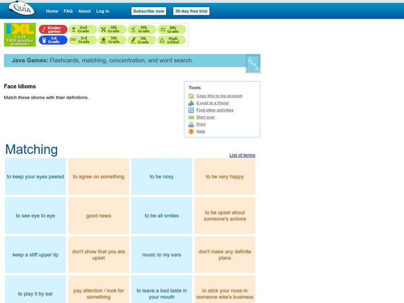 Quia: Idioms Interactive Quia: Idioms Interactive