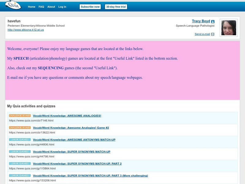 Quia: Have Fun: My Quia Activities and Quizzes Interactive Quia: Have Fun: My Quia Activities and Quizzes Interactive