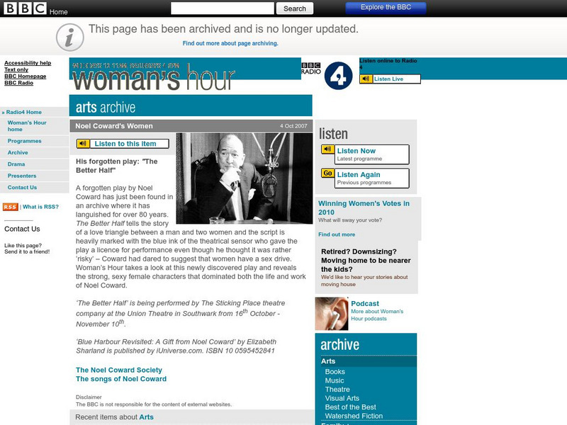 Bbc Four: Audio Interviews: Noel Coward Website Bbc Four: Audio Interviews: Noel Coward Website