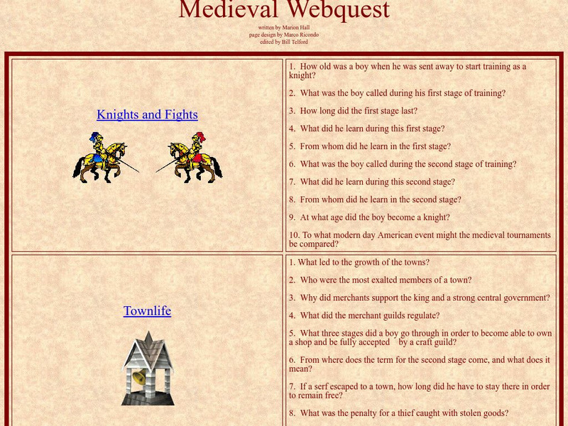 Medieval Webquest Unit Plan