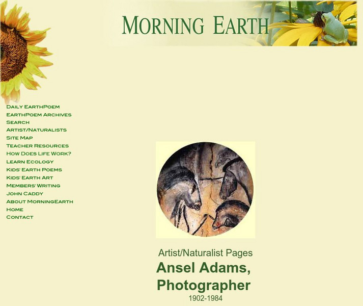Morning Earth: Ansel Adams Website Morning Earth: Ansel Adams Website