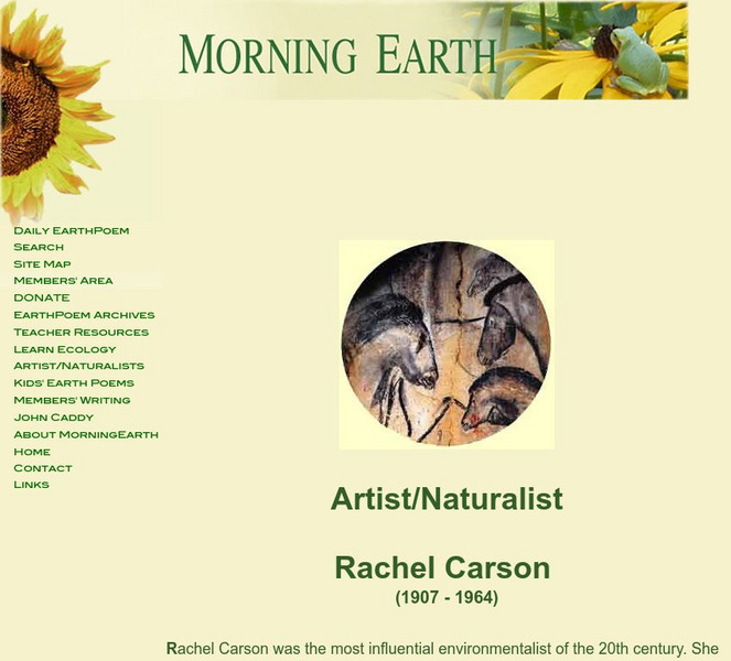 Morning Earth: Rachel Carson Website Morning Earth: Rachel Carson Website